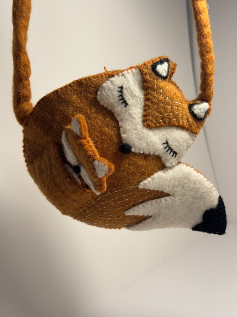 Wool Felt Fox and Owl Crossbody Bag Set