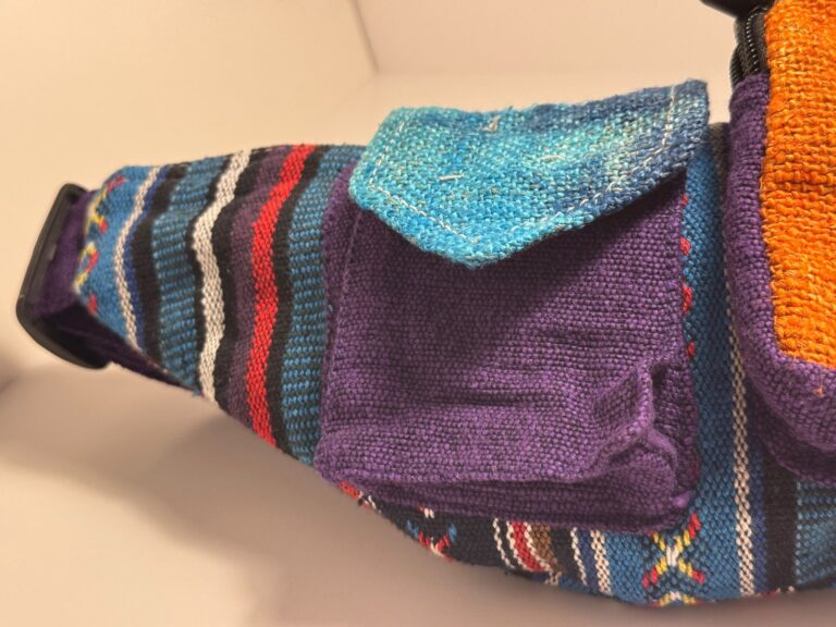 Striped Hemp Messenger Bag