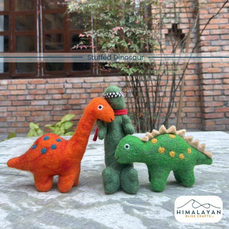Handmade Felt Dinosaur Plush Set